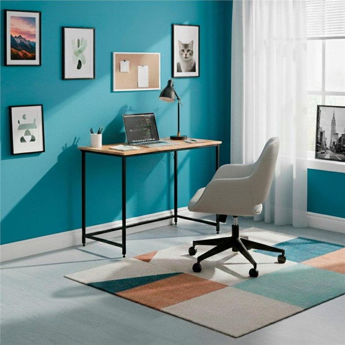 Birou cu blat MDF si cadru metalic, 100x50x76 cm, maro deschis [10]