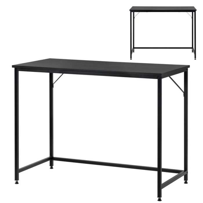 Birou cu blat MDF si cadru metalic, 100x50x76 cm, negru [4]