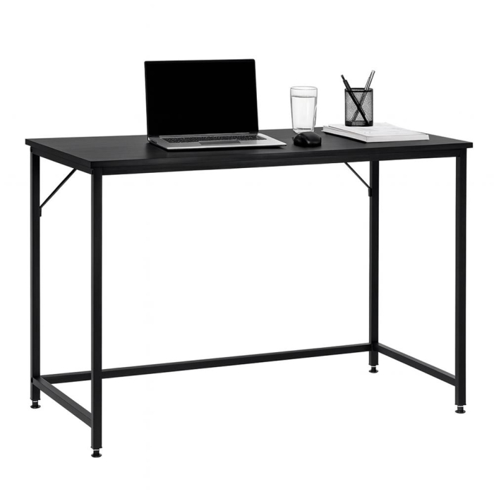 Birou cu blat MDF si cadru metalic, 100x50x76 cm, negru [3]