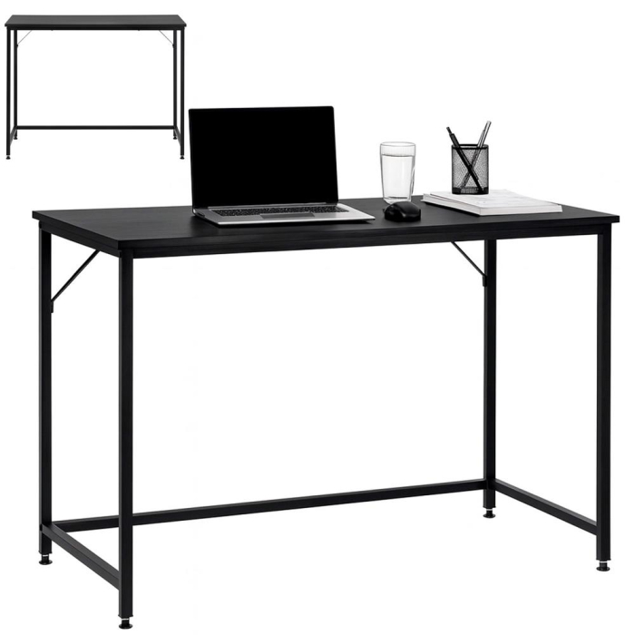 Birou cu blat MDF si cadru metalic, 100x50x76 cm, negru [5]