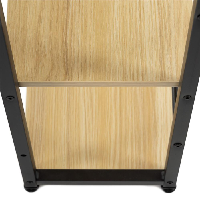 Birou cu blat MDF si rafturi laterale, cadru metalic, 120x48x122 cm, maro deschis [12]