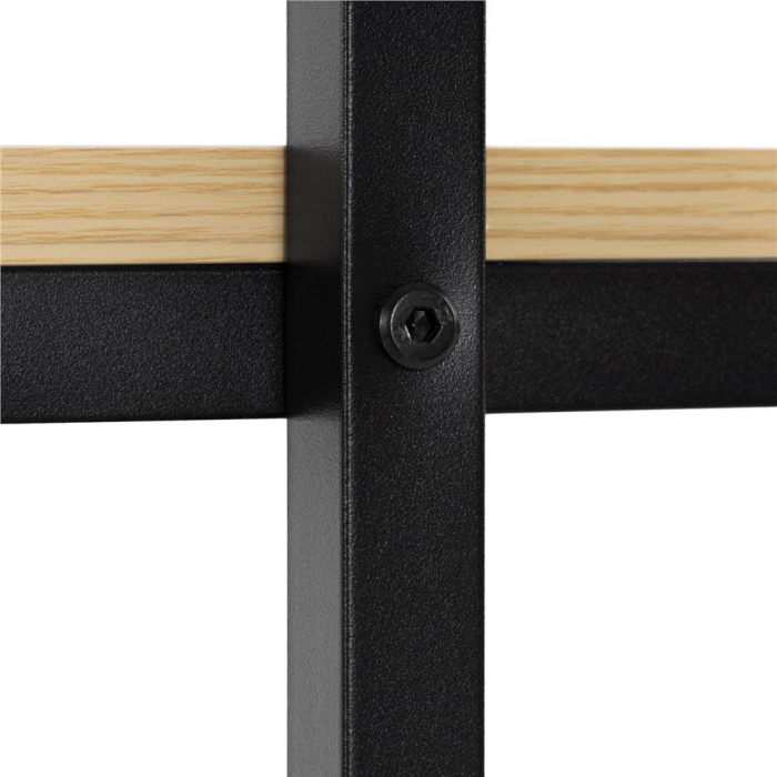 Birou cu blat MDF si rafturi laterale, cadru metalic, 120x48x122 cm, maro deschis [15]