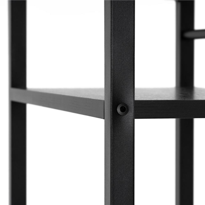 Birou cu blat MDF si rafturi laterale, cadru metalic, 120x48x122 cm, negru [18]