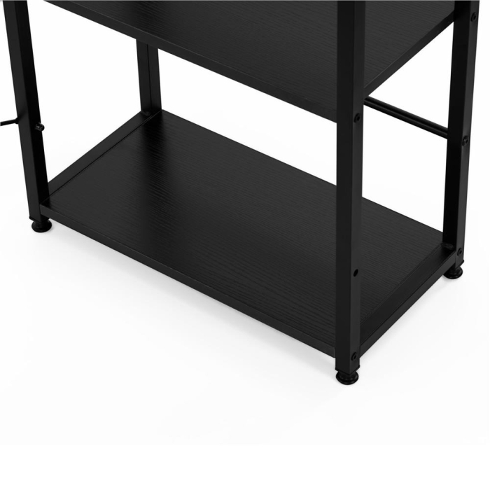 Birou cu blat MDF si rafturi laterale, cadru metalic, 120x48x122 cm, negru [16]