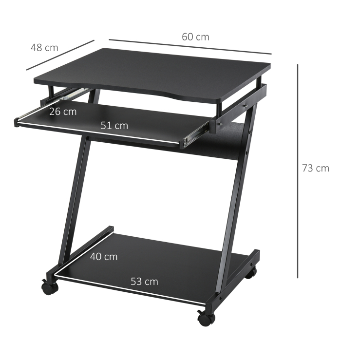  birou cu suport pentru PC si tastatura, negru [3]
