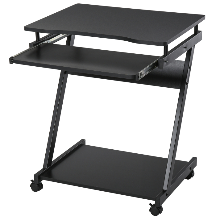  birou cu suport pentru PC si tastatura, negru [4]