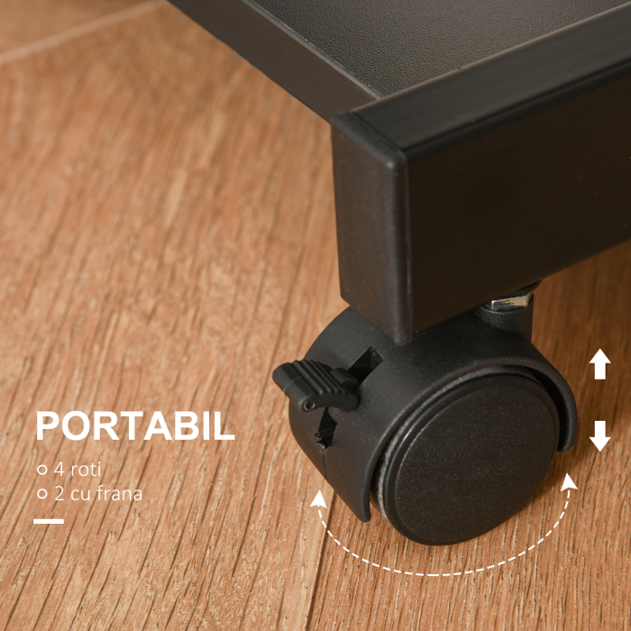  birou cu suport pentru PC si tastatura, negru [7]