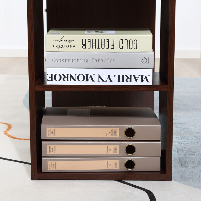  Birou Lemn Nuc - Cu 3 Sertare & 3 Rafturi Reversibile, 120 cm [6]