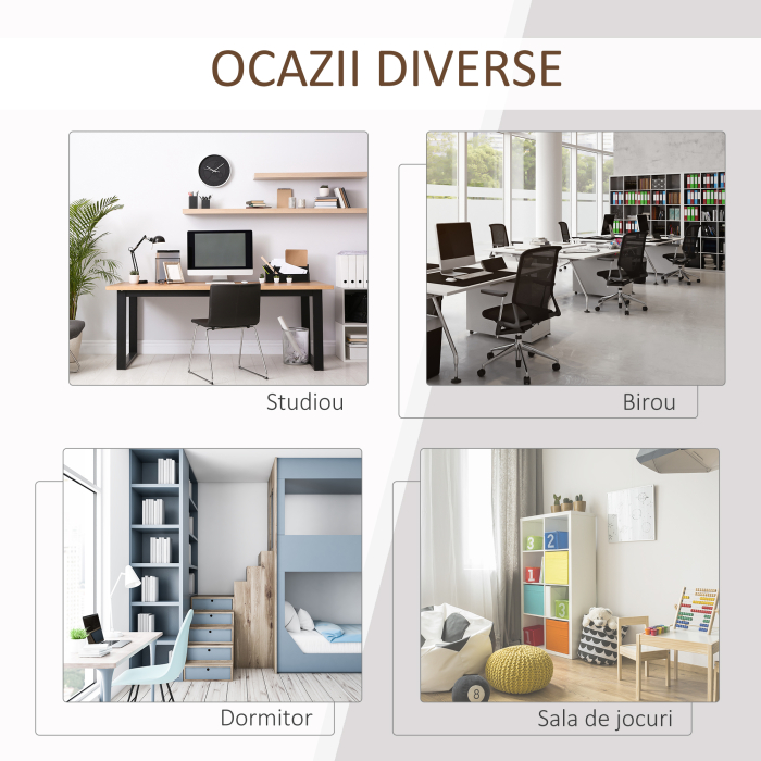  Birou modern cu Librarie din Lemn 120x55x120cm [6]