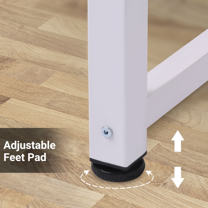  Birou Modern din MDF Stejar - Picioare Metalice Albe [5]