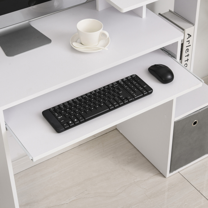 Birou Modern pentru PC - Cu Blat, Sertar & Suport Tastatura [9]