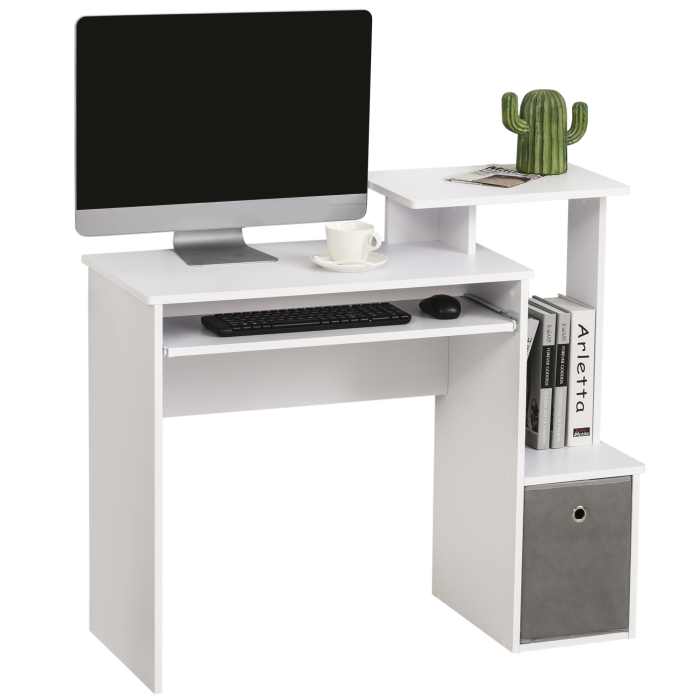  Birou Modern pentru PC - Cu Blat, Sertar & Suport Tastatura [7]