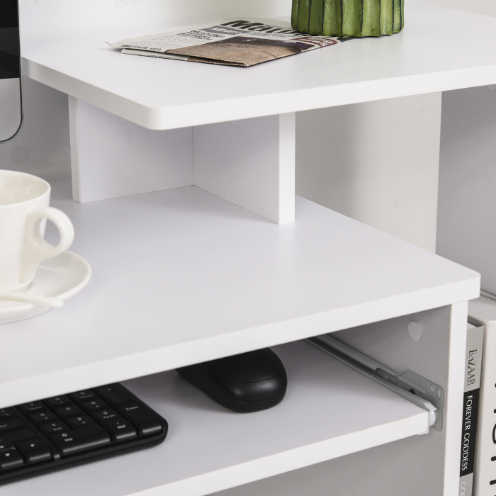  Birou Modern pentru PC - Cu Blat, Sertar & Suport Tastatura [8]