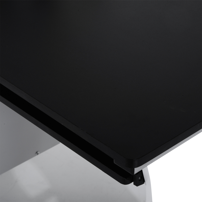  Birou PC 100×52×75 cm - Alb & Negru cu Sertar, Dulap si Raft [7]