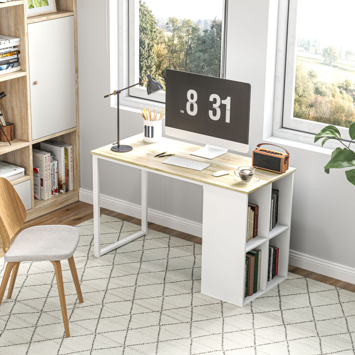  Birou PC cu 4 Rafturi Deschise 120×54×75 cm [2]