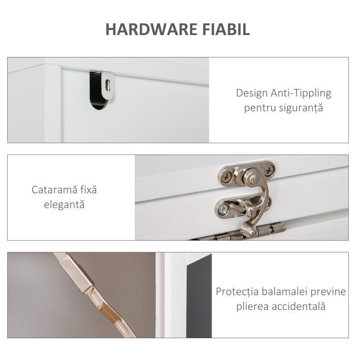  Birou Pliabil 2-in-1 - Cu Biblioteca si Tabla, Alb [7]