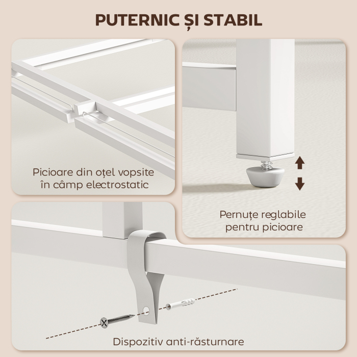  Birou Pliabil Economisitor de Spatiu cu Stand pentru Monitor Detasabil, 100x48x87,5 cm, Lemn [6]