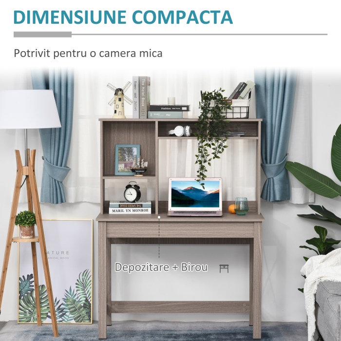  birou raft cu biblioteca, 105x50x137,5cm [5]