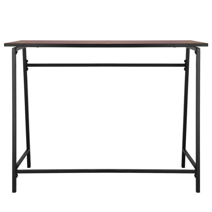 Birou tip masa laterala, cu cadru din otel, 50x100x76 cm, industrial, maro [9]