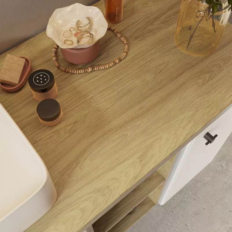 Blat lavoar Defra, 1306 x 457 x 32 mm, mat, maro, 001-F-13022 [5]