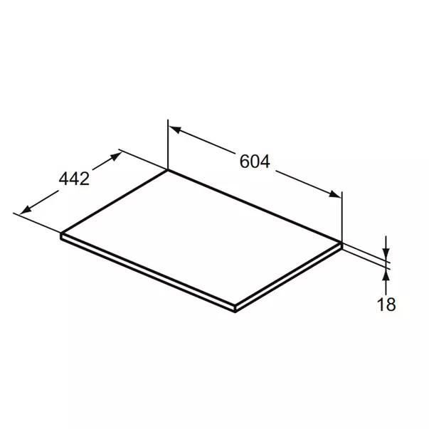 Blat pentru lavoar gri deschis Ideal Standard Connect Air fara decupaj 60 cm [3]