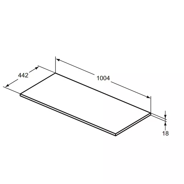 Blat pentru lavoar maro deschis lemn Ideal Standard Connect Air fara decupaj 100 cm [2]