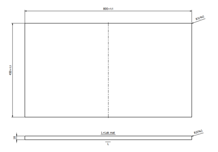 Blat pentru mobilier baie 80 cm, casmir mat, Cersanit Tirso [2]