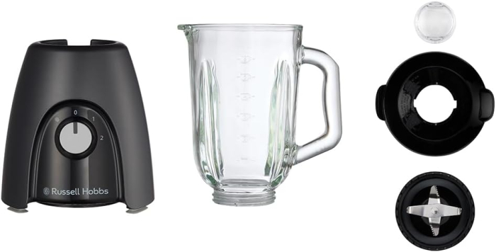 Blender de bucatarie Russell Hobbs 27121-56 Desire, 850W, 1.5L sticla, 2 viteze + puls, lame inox, lavabil la masina de spalat vase, Gri Carbune Mat [10]