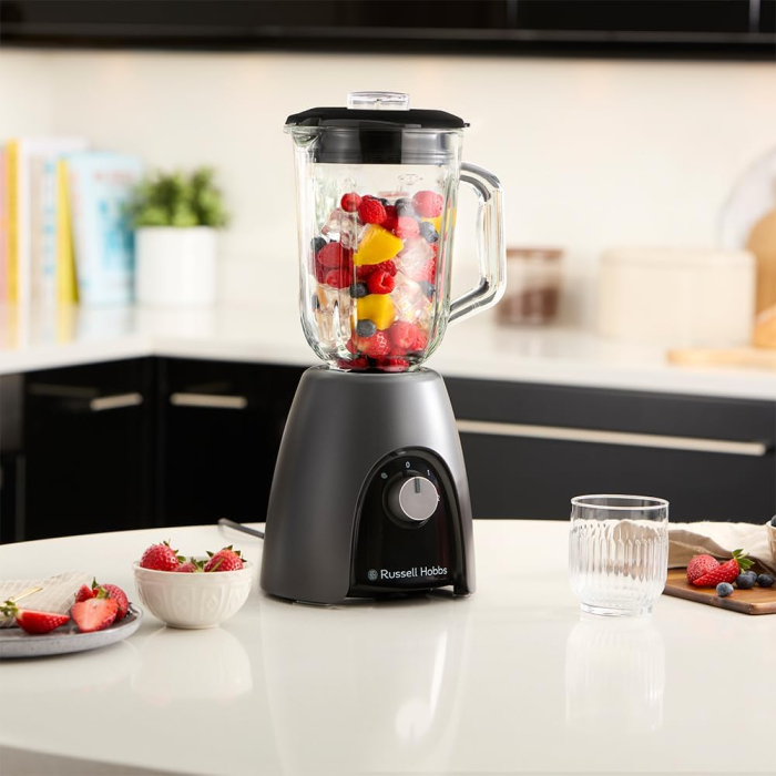 Blender de bucatarie Russell Hobbs 27121-56 Desire, 850W, 1.5L sticla, 2 viteze + puls, lame inox, lavabil la masina de spalat vase, Gri Carbune Mat [7]