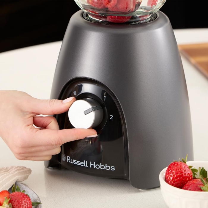 Blender de bucatarie Russell Hobbs 27121-56 Desire, 850W, 1.5L sticla, 2 viteze + puls, lame inox, lavabil la masina de spalat vase, Gri Carbune Mat [9]