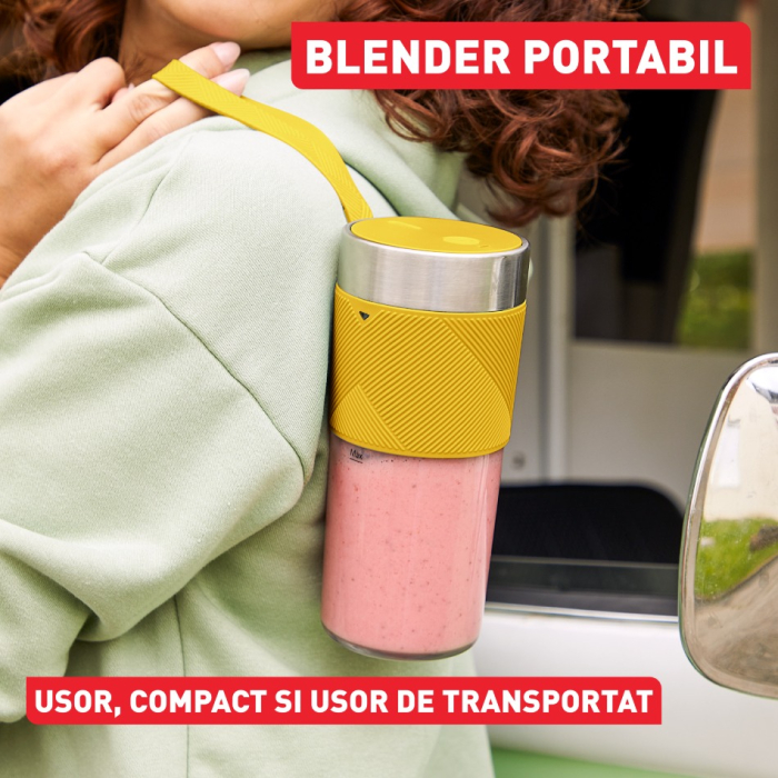 Blender portabil Tefal Lightmix BL1C0230, 300 ml, 2 lame, 20.000 rpm, acumulator 1200 mAh, rezultate in 40 secunde, pana la 11 cicluri per incarc [6]