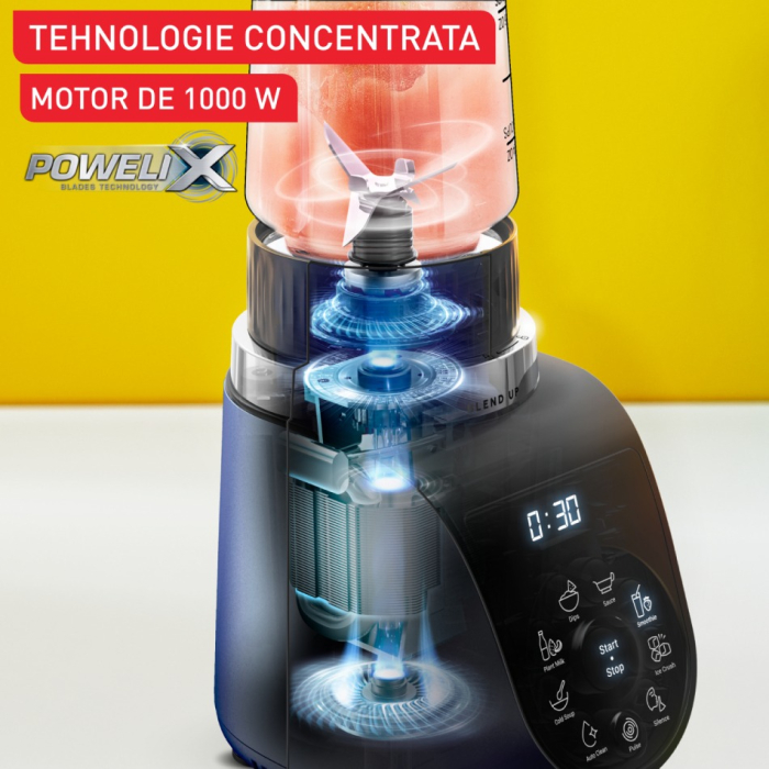 Blender Tefal Blend Up BL19H4F0, 1000W, recipiente portabile de 400 ml / 700 ml, 8 programe automate, 6 lame Powelix detasabile, functie auto curata [5]