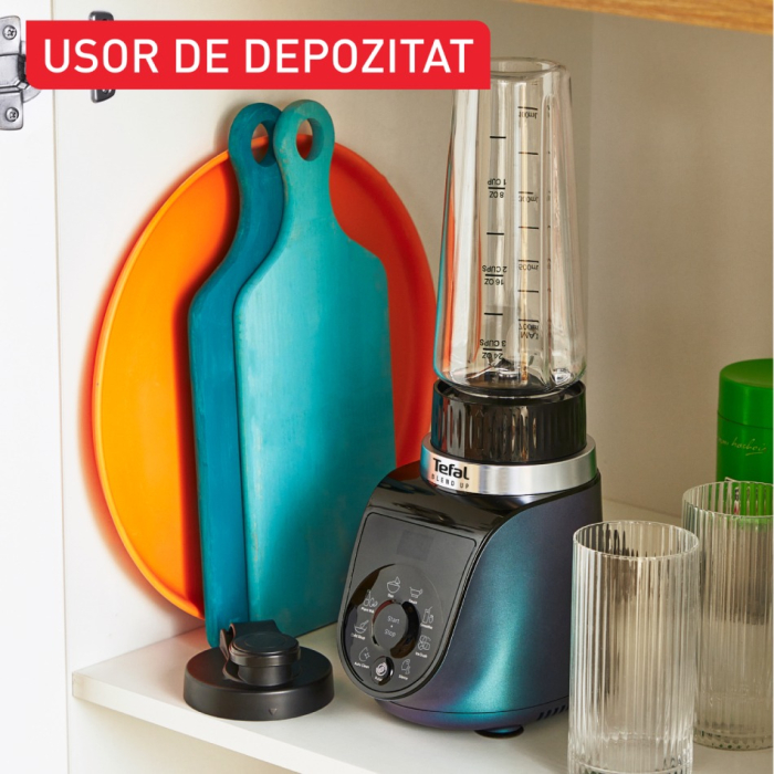 Blender Tefal Blend Up BL19H4F0, 1000W, recipiente portabile de 400 ml / 700 ml, 8 programe automate, 6 lame Powelix detasabile, functie auto curata [7]