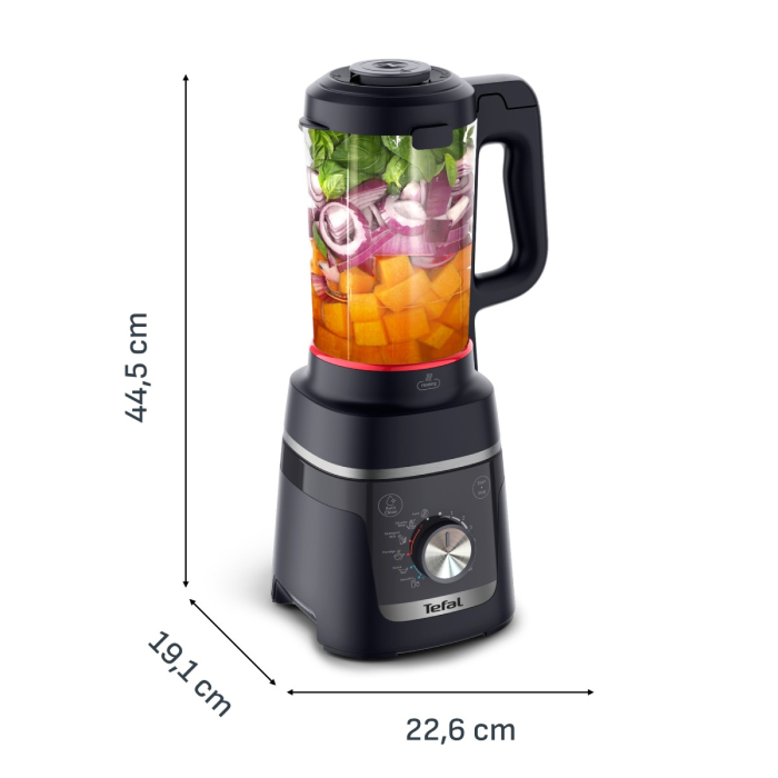 Blender Tefal Blendforce Cook BL5768F0, 1000 W, 1.75 L, 6 programe, tehnologie Powelix, functie de gatire, 6 lame inox, negru [9]