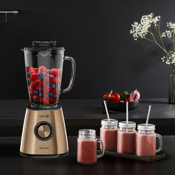 Blender Tefal Blendforce Coppertinto BL439G10, 800W, 1.25 L, Tehnologie Powelix, recipient din sticla termo-rezistent, lame detasabile, functie zdr [5]