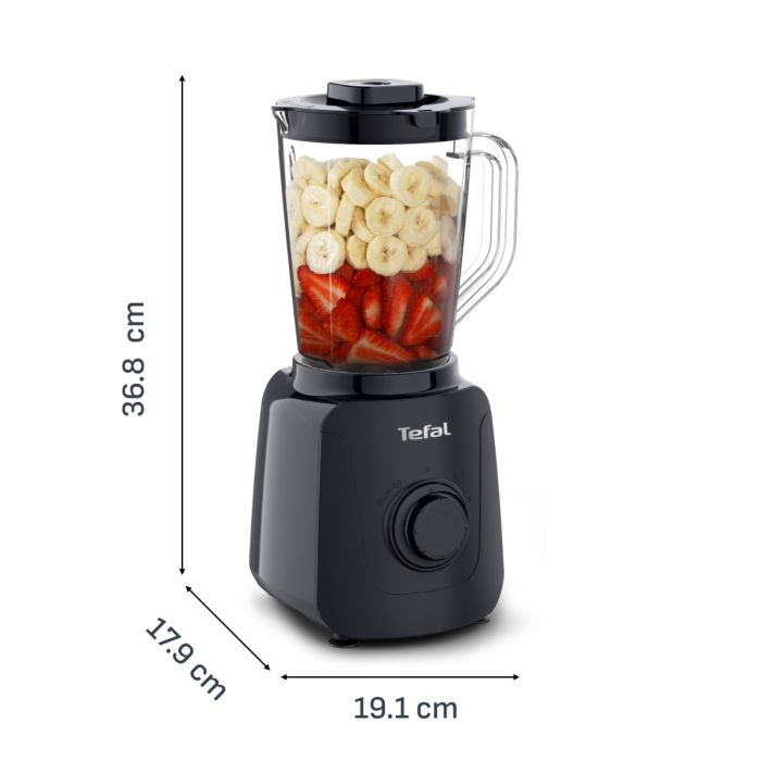 Blender Tefal Blendforce Essential BL4118F0, 450 W, 1 L, 2 trepte viteza, 4 lame inox, tocator inclus, functie zdrobire gheata, negru [11]