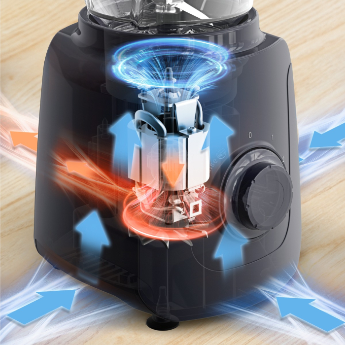 Blender Tefal Blendforce Essential BL4118F0, 450 W, 1 L, 2 trepte viteza, 4 lame inox, tocator inclus, functie zdrobire gheata, negru [4]