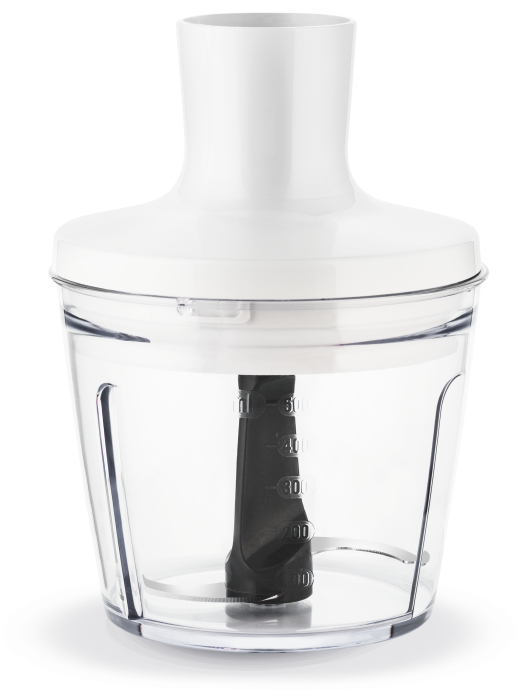 Blender vertical DailyMix HB533138, 600 W, o treapta de viteza, tocator 0.5 L, tel, protectie antistropire, maner ergonomic, recipient 0.8 L, alb [6]