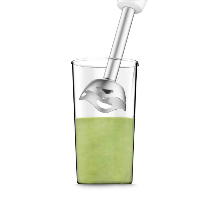Blender vertical Tefal HB453138 Easychef 3 in 1, 450 W, 2 viteze, tocator, vas gradat, tel, Alb [2]
