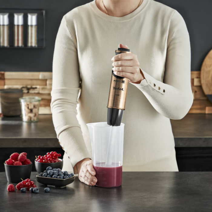 Blender vertical Tefal Quickchef Coppertinto 3 în 1 HB656G10, 1000W, tehnologie Powelix, 20 trepte viteza, picior din inox, negru & maro [8]
