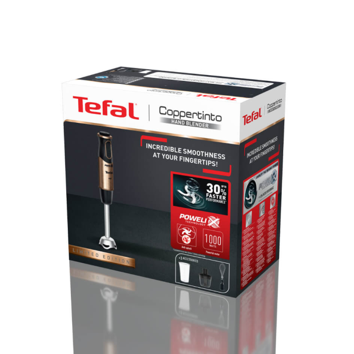 Blender vertical Tefal Quickchef Coppertinto 3 în 1 HB656G10, 1000W, tehnologie Powelix, 20 trepte viteza, picior din inox, negru & maro [5]