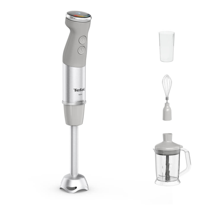 Blender vertical Tefal Quickchef+ HB67MB30, 1000W, 20 trepte de viteza si functie Turbo, inox, 4 lame, gri & argintiu [3]