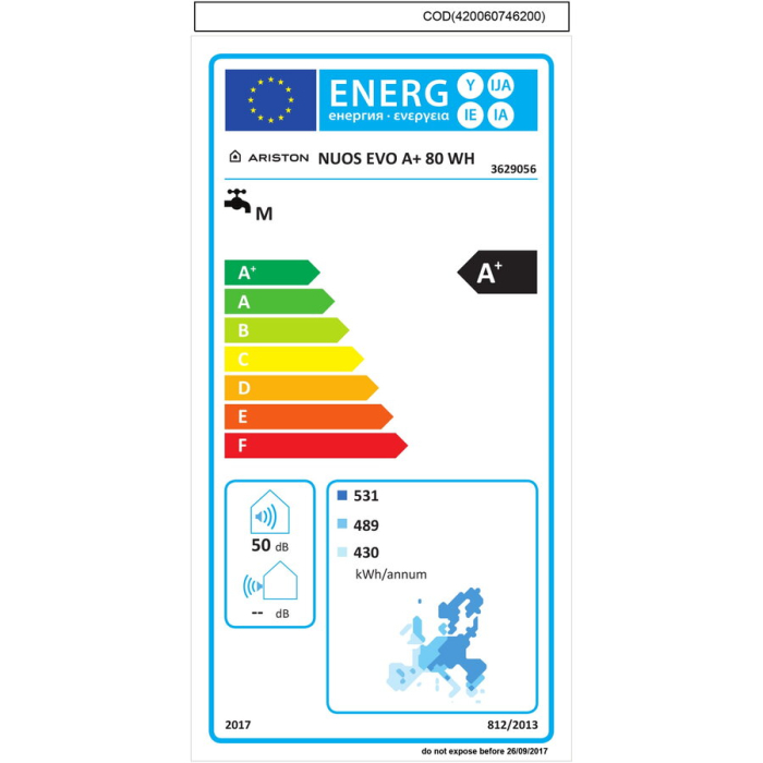 Boiler cu Pompa de Caldura Monobloc Ariston NUOS EVO A+ 80 WH, 80 Litri, Clasa A+, Display LCD, Cazan din otel emailat cu titan, Alb [4]