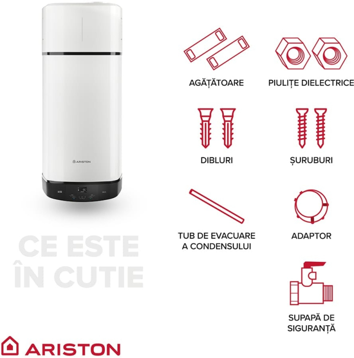 Boiler cu Pompa de Caldura Monobloc Ariston NUOS PLUS S2 Wi-Fi 80 WH, 80 Litri, Clasa A+, Gaz R290, Montaj Perete [8]