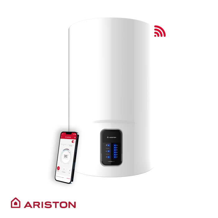 Boiler electric Ariston Lydos WiFi 50, 1800 W, 50l, conectivitate Wi-Fi, Tehnologie WaterPlus, Eco Evo, TitanShield, Rezervor emailat cu Titan, Alb [2]