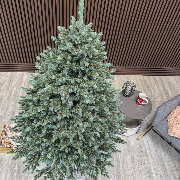 Brad artificial Christmas Deluxe, Alaska Select verde argintiu, integral 3D, 180 cm [3]