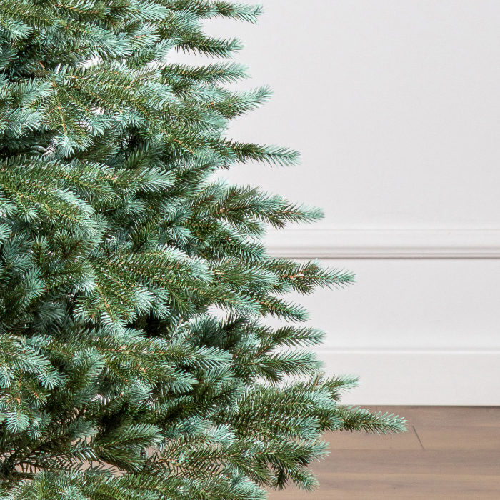 Brad artificial Christmas Deluxe, Alaska Select verde argintiu, integral 3D, 210 cm [10]