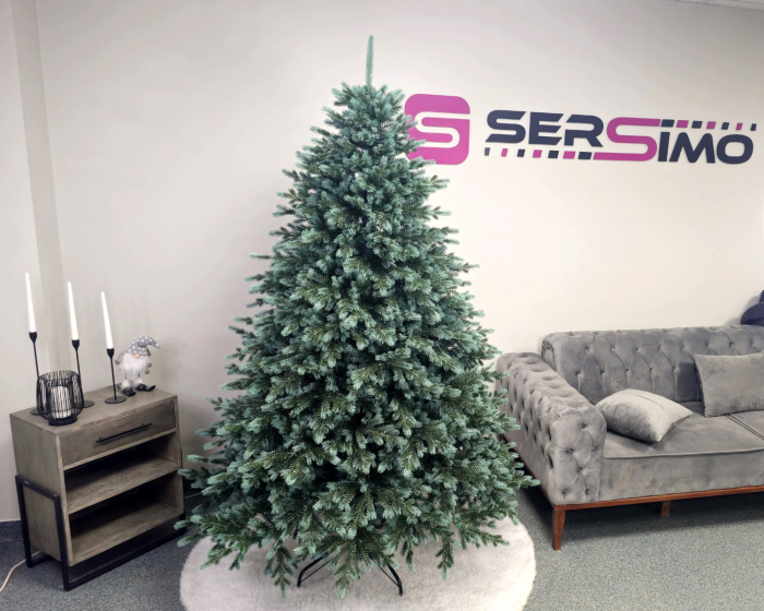 Brad artificial Christmas Deluxe by Sersimo, Alaska Select verde argintiu, integral 3D, 230 cm [13]