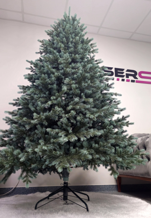 Brad artificial Christmas Deluxe by Sersimo, Alaska Select verde argintiu, integral 3D, 210 cm [17]