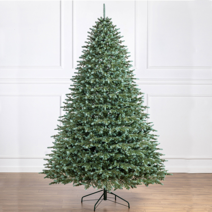Brad artificial Christmas Deluxe, Alaska Select verde argintiu, integral 3D, 230 cm [10]